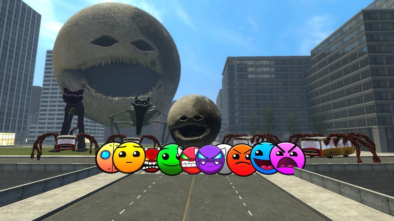 ALL BOSSES CHASING ME! (Lobotomy Dash, The Moon Wakes Up, CatNap, Bus Eater) | GMOD