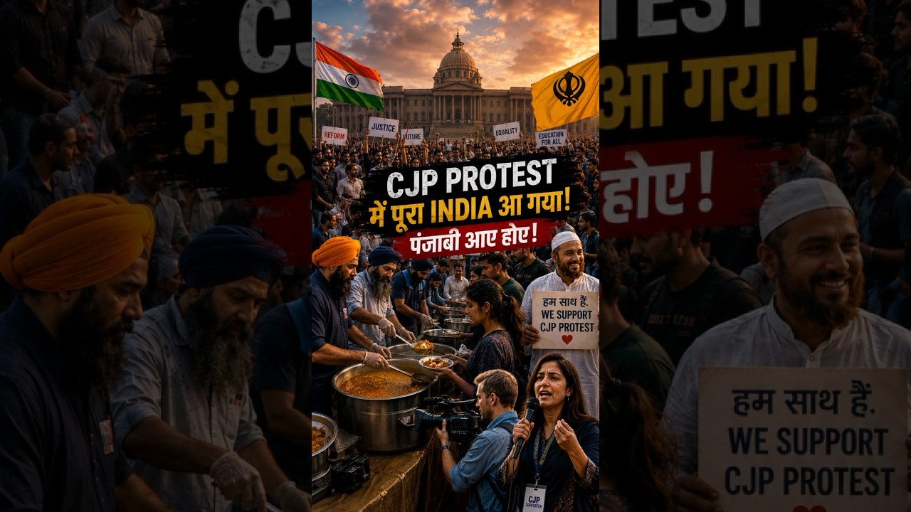 Sikh Power at CJP Protest 🔥 India Unites #sikh #cjp #muslim #protest #langar #cjpprotest#india#viral