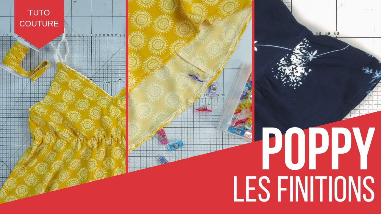 Coudre les finitions de Poppy : coulisse élastique sous poitrine, ourlet et volant