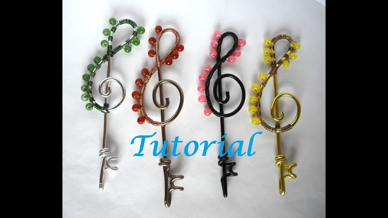 Tutorial Colgante de Aluminio Llave Clave de Sol.  Wire Tutorial