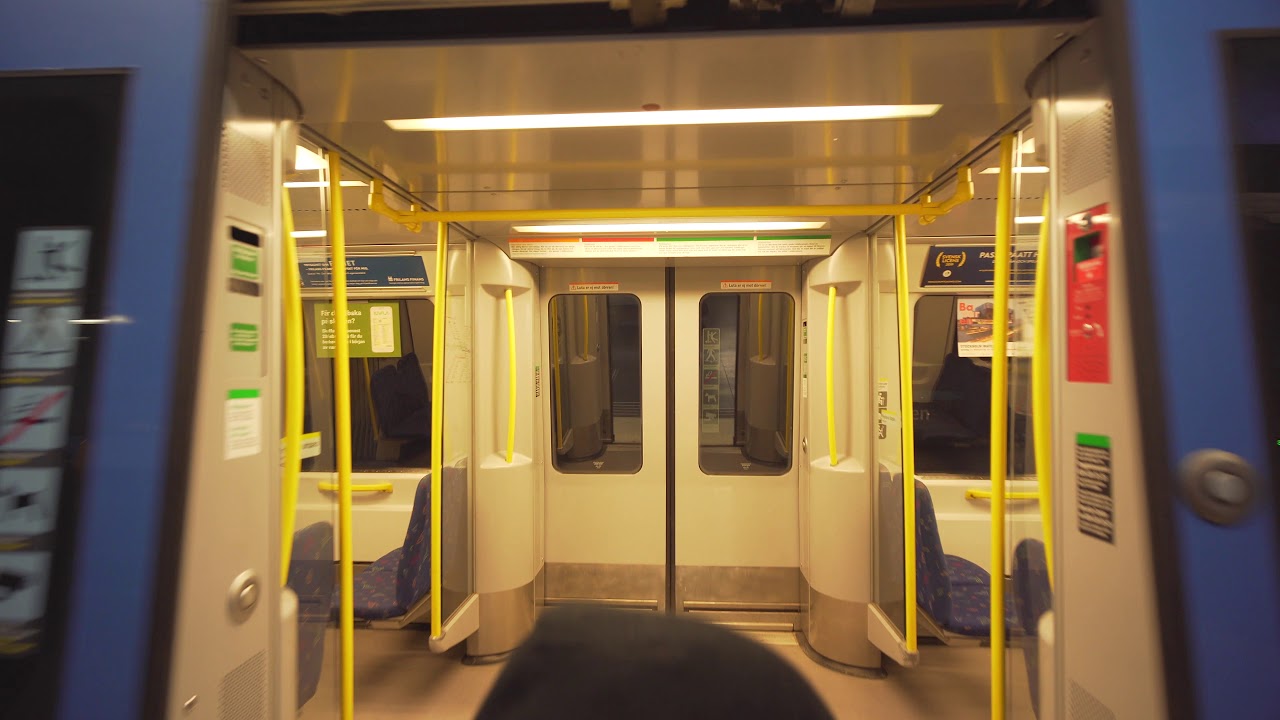 Sweden, Stockholm, subway ride from T-Centralen to Västra Skogen
