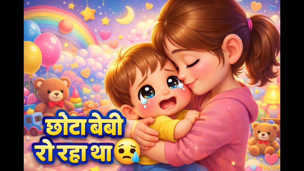 👉 छोटा बेबी रो रहा था 😢 | Cute Baby Rhyme | Hindi Rhymes for Kids #kidscartoon #kidsvideo #cartoon