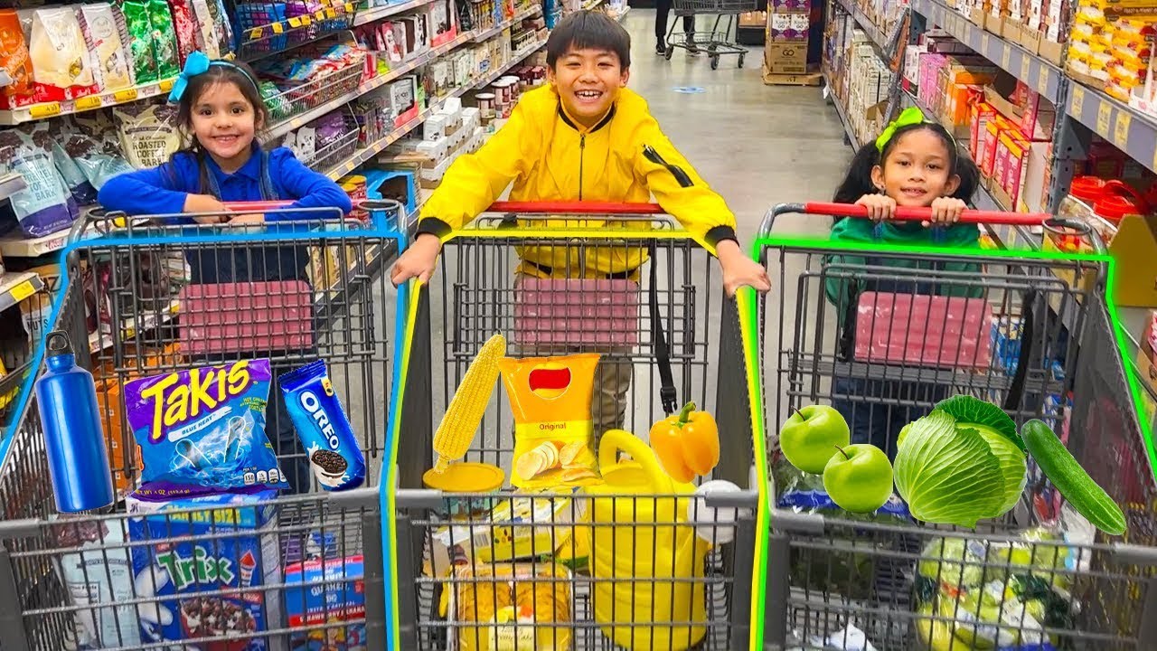 Aventura de Compras- Eric, Andrea y Familia en el Supermercado y Historias Para Ninos