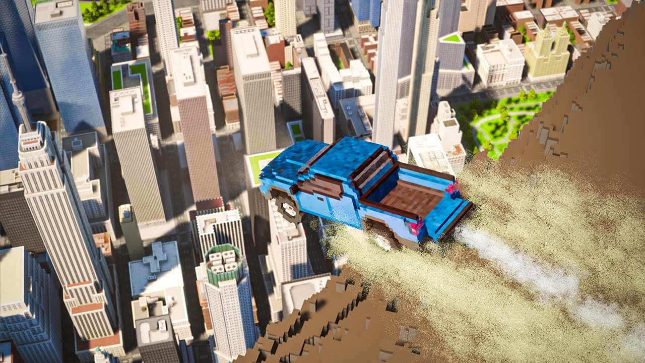 Cars Fall Off a Cliff into Mini New York | Teardown