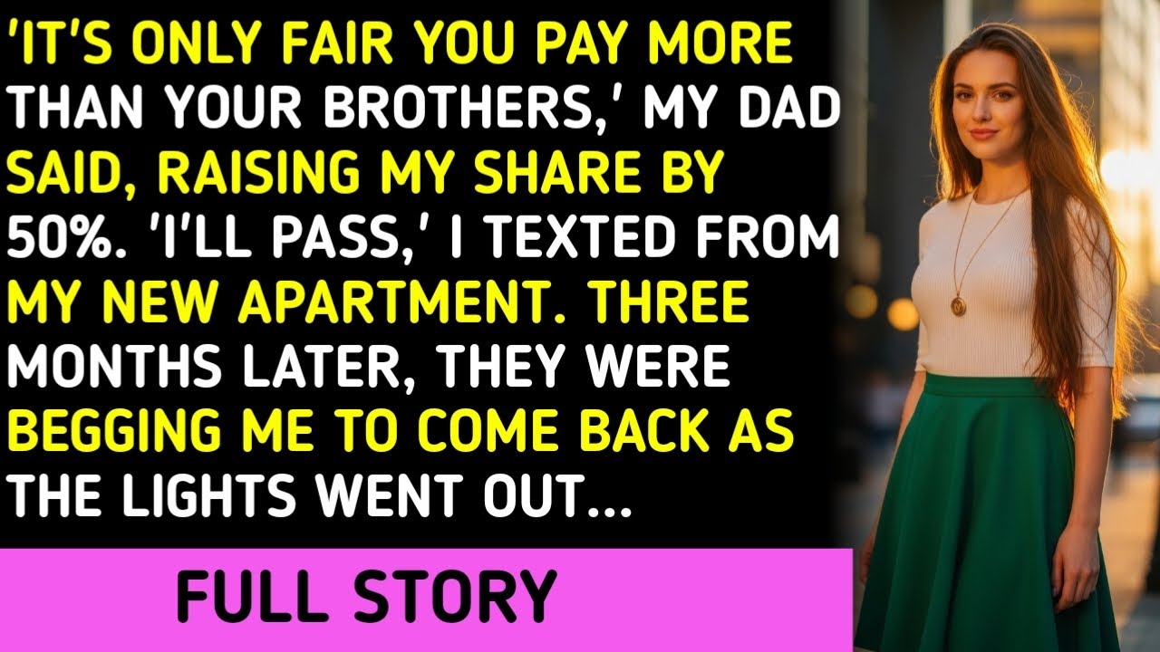 'It's Only Fair You Pay More Than Your Brothers,' My Dad Said, Raising My Share By 50%. 'I'll Pass,'