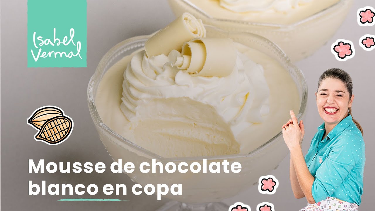 Mousse de chocolate blanco en copas