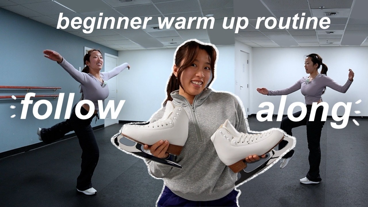 FOLLOW-ALONG beginner warm up routine | quick 8-minute figure skating warm up