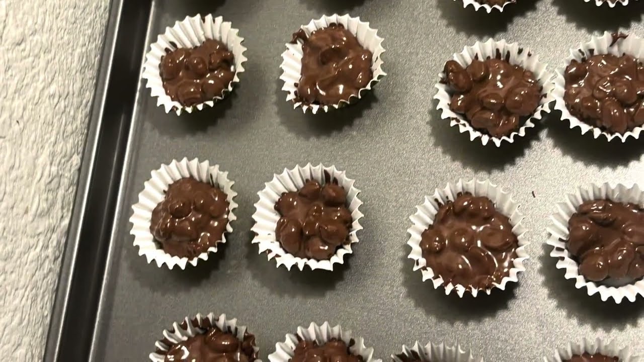 Homemade Dark Chocolate Peanut Clusters using our favorite Pampered Chef tools! @pc_courtney_corner​