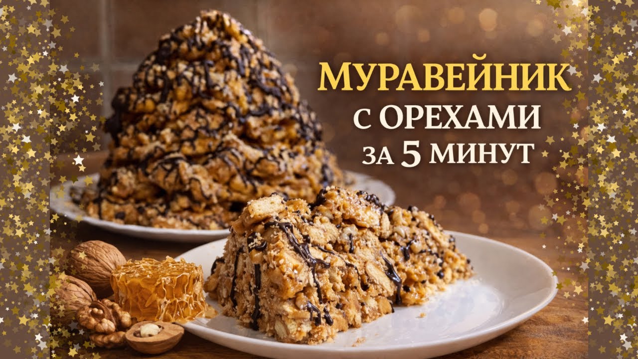 Этот торт тает во рту! Муравейник с орехами — просто и без выпечки 