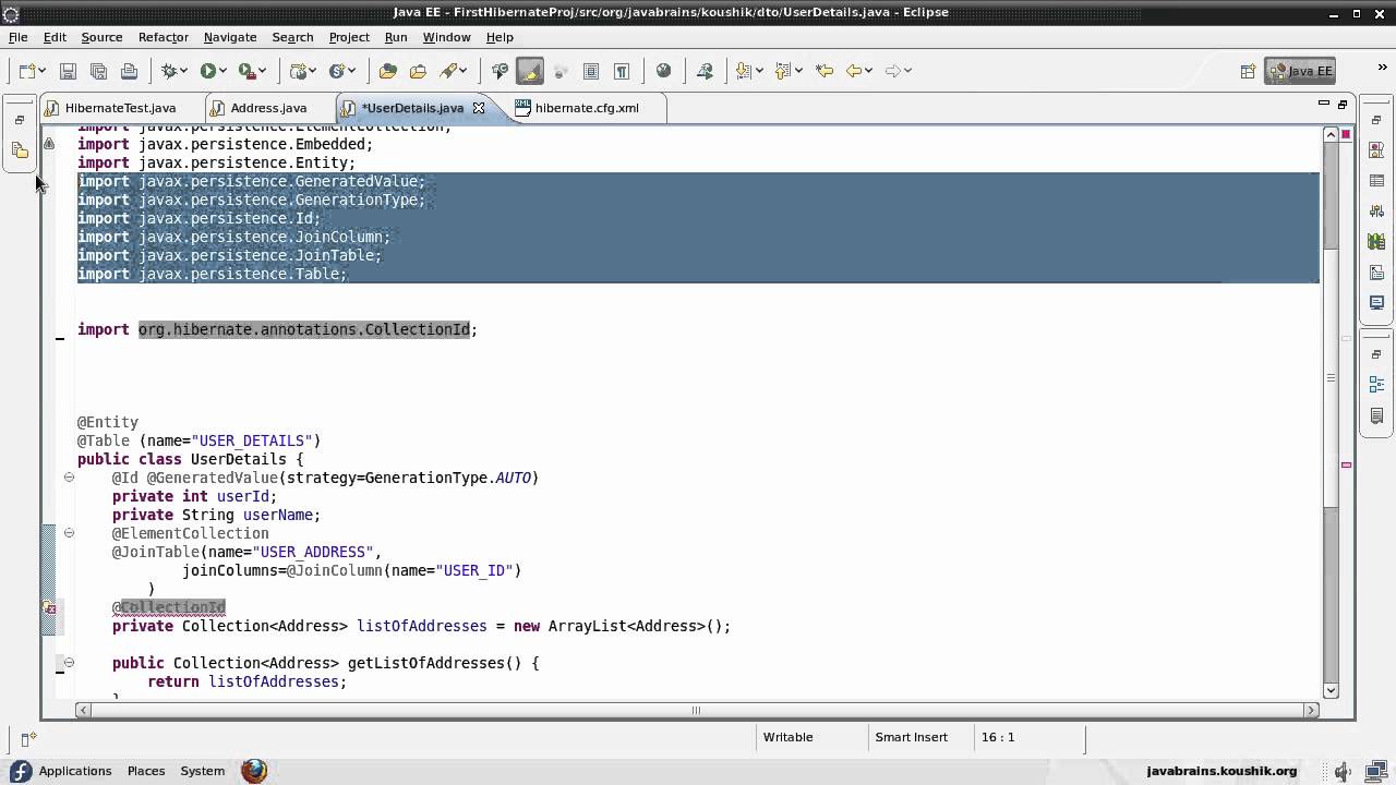 Hibernate Tutorial 11 - Configuring Collections and Adding Keys