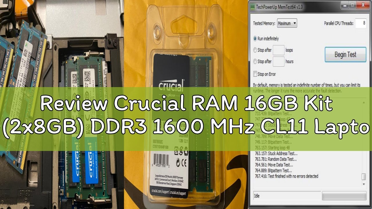 Review Crucial RAM 16GB Kit (2x8GB) DDR3 1600 MHz CL11 Laptop Memory CT2KIT102464BF160B