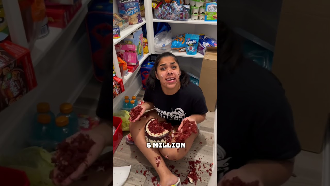 Dad and son find mom eating the cake that was for the party #shorts