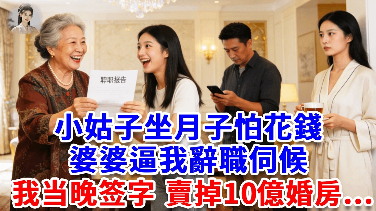 小姑子坐月子怕花錢，婆婆逼我辭職伺候，老公滿口答應，我當晚收拾行李走人，賣掉10億陪嫁婚房，婆家當晚睡大街，結局超爽！#思妤說故事#為人處世#生活經驗#情感故事#晚年哲理#說故事#完結文#原創故事