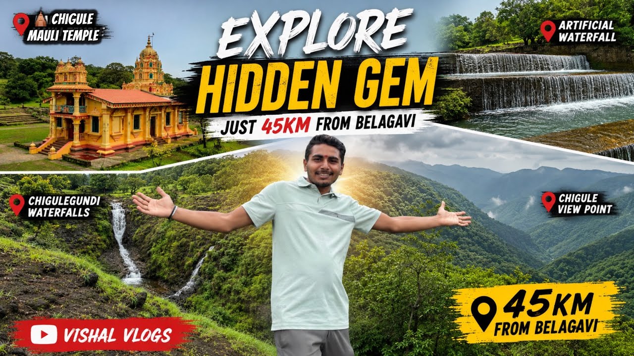45 KM from Belgaum | Hidden Gems Kankumbi Temple, Chigulegundi Falls & View Point | 