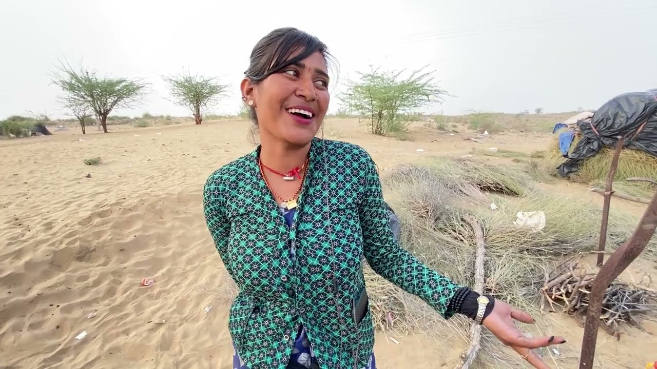visit border village जवान लड़किया झोपौ में खुश क्यों आज समझा* desert women hard work@Shivam Bikaneri