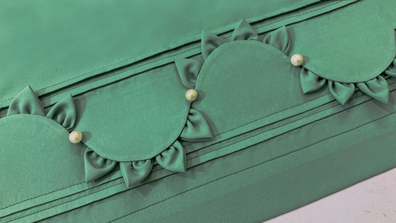 Stylish Trouser Bottom Design with Fabric Leaf | The Latest Design