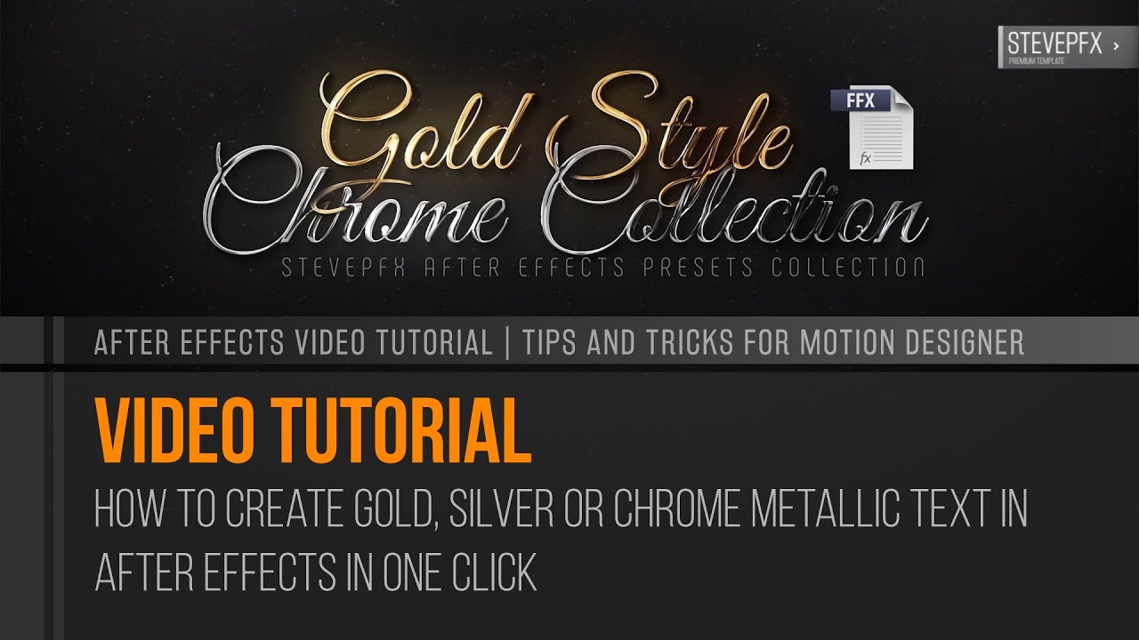 How to Create Gold, Silver or Chrome Metallic Text in After Effects in One Click | Video Tutorial