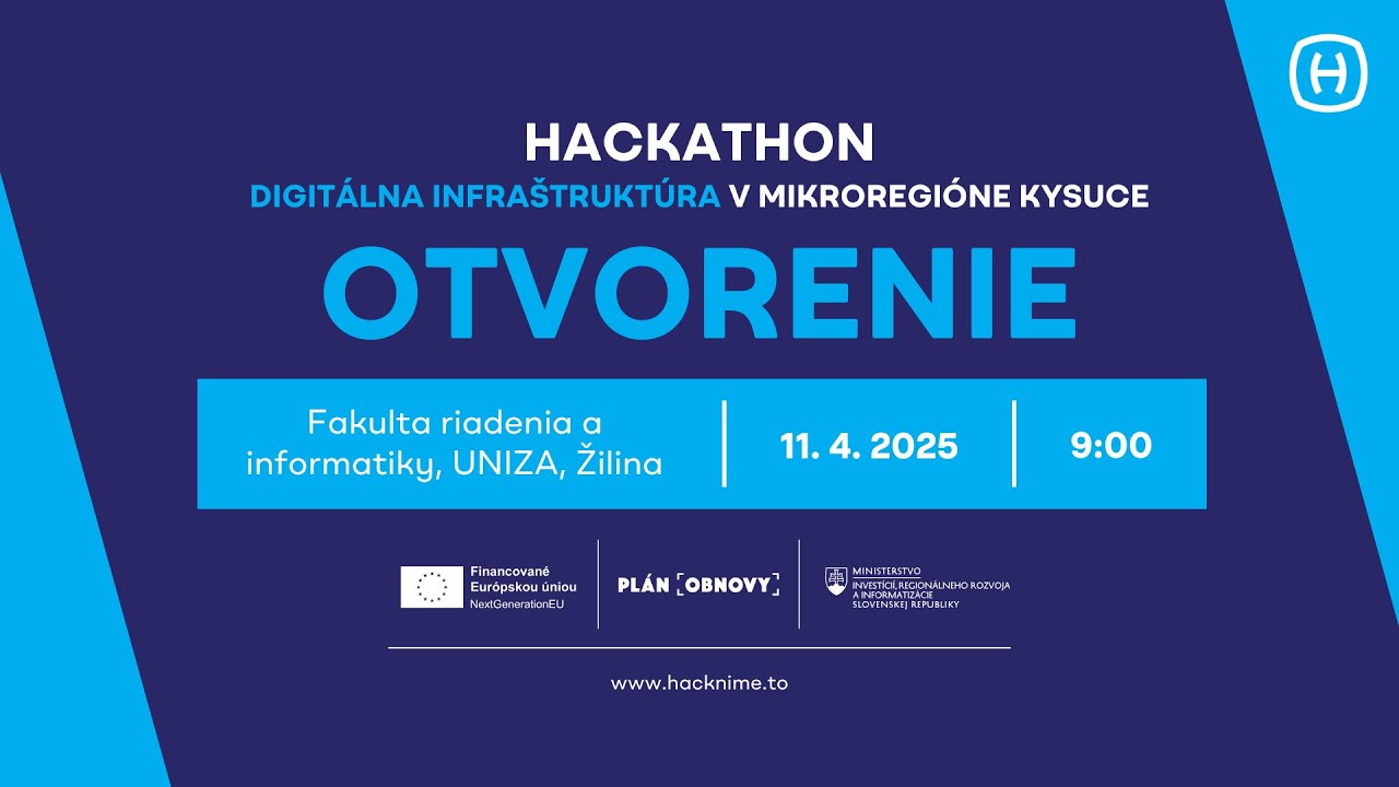 Otvorenie hackathonu - Digitálna infraštruktúra v mikroregióne Kysuce