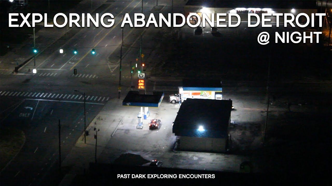Exploring abandoned detroit at night.