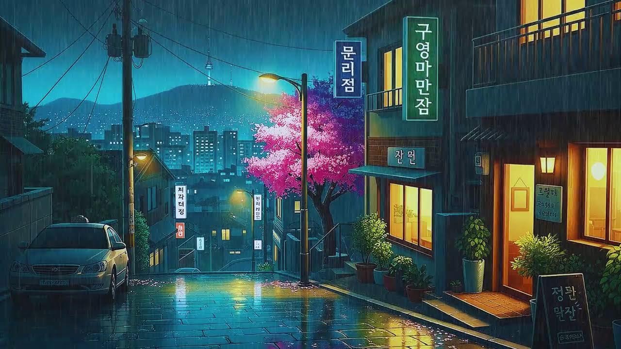 Rain Sounds and Lofi for Work in a Soft Korean Mood to Block Distractions 😌