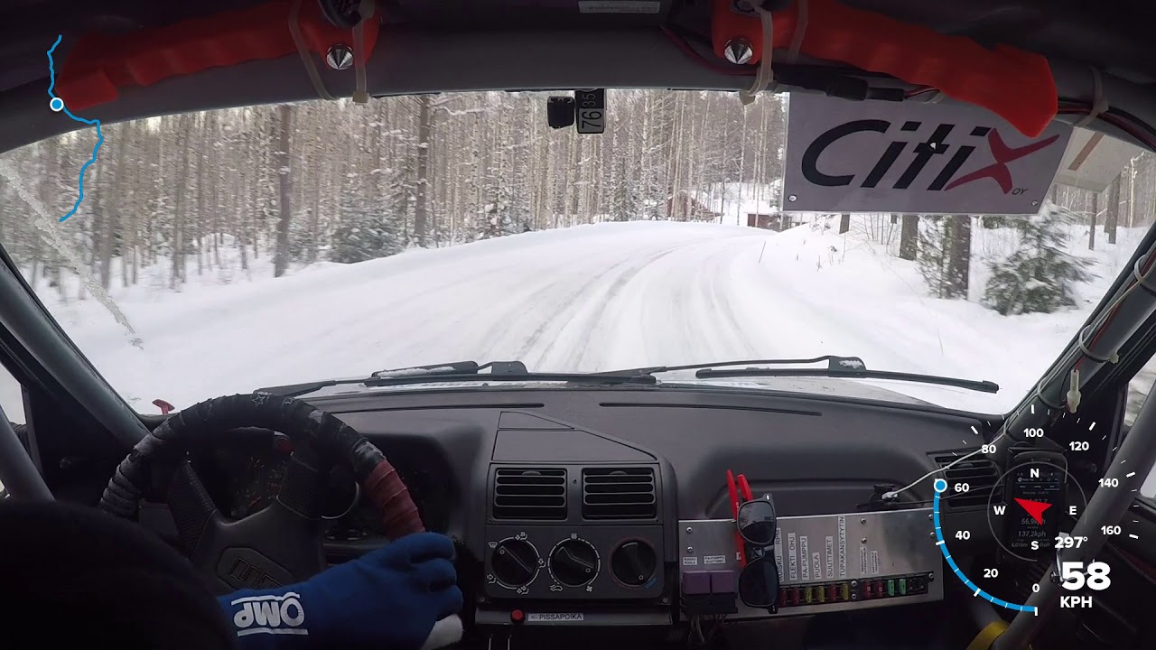 Crash Vaakuna ralli 2018 EK4 kaato. Petri seppänen ja Miika Hotti peugeot 205 gti