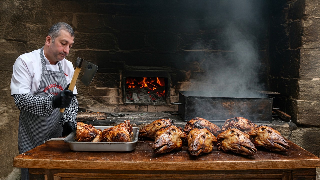Extreme Turkish Kebab! 6-Hour Cooked Lamb Head – Street Food