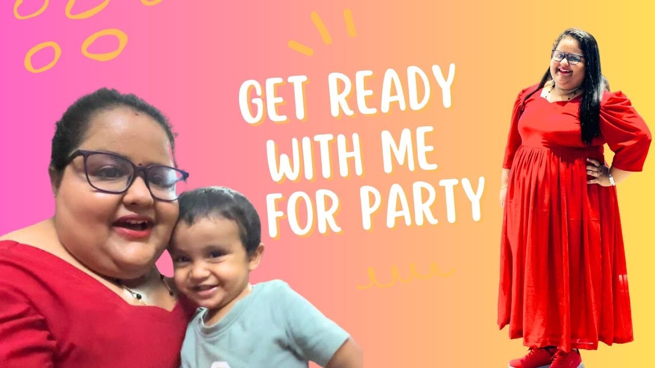 Get ready with me for party-Party look recreated With red dress