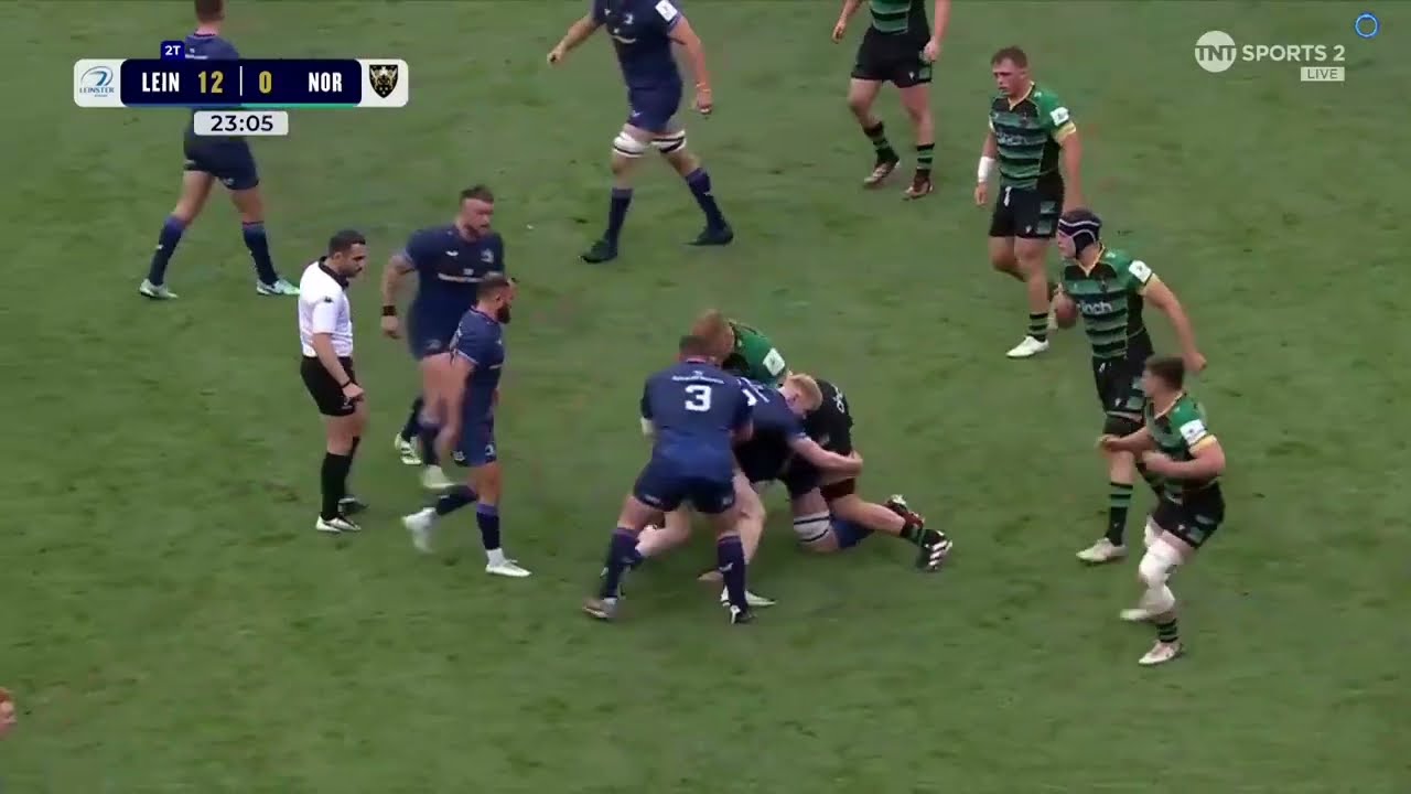 Curtis Langdon and Courtney Lawes massive hit on Josh van der Flier