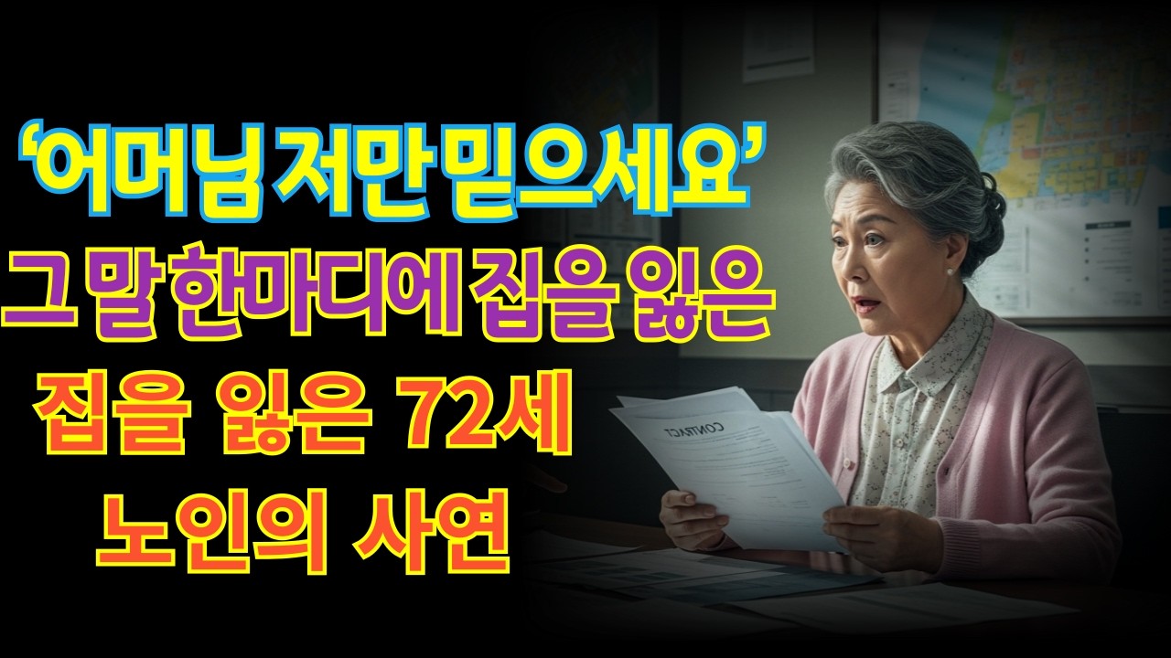 어머님 저만 믿으세요’ 그 말 한마디에 집을 잃은 72세 노인의 사연