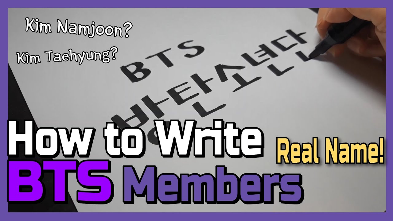 [How to Write in Korean] BTS Members Real Name in Korean / Korean Handwriting