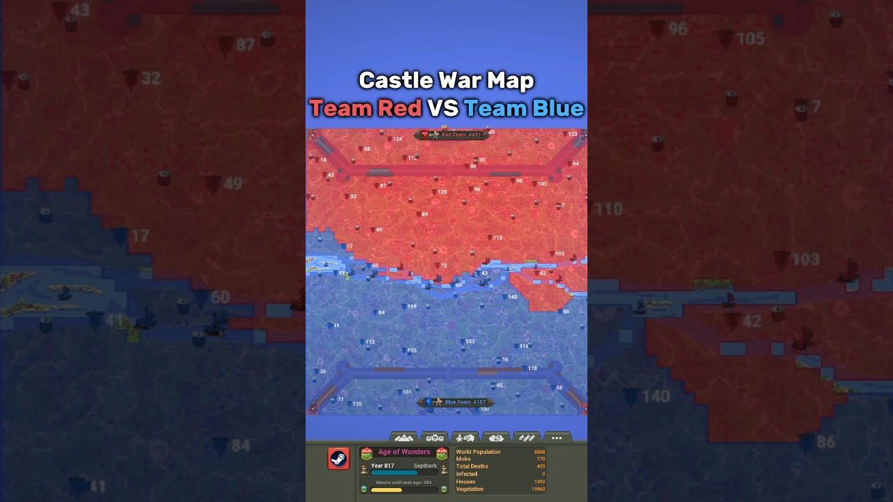 Team Red Vs Team Blue! #worldbox #superworldbox #geography #map #minecraft #war