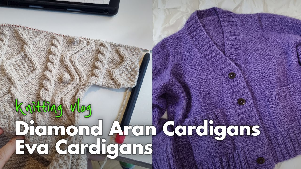 [뜨개로그] 첫만남엔 FO가 두개!✌️| Diamond Aran Cardigan | Eva Cardigan (eng sub)