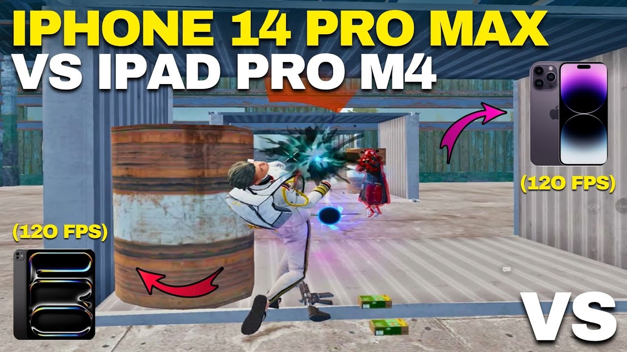 iPhone 14 Pro Max VS  iPad Pro M4 PUBG Mobile 120 FPS Ultra Smooth TDM No Lag Test!