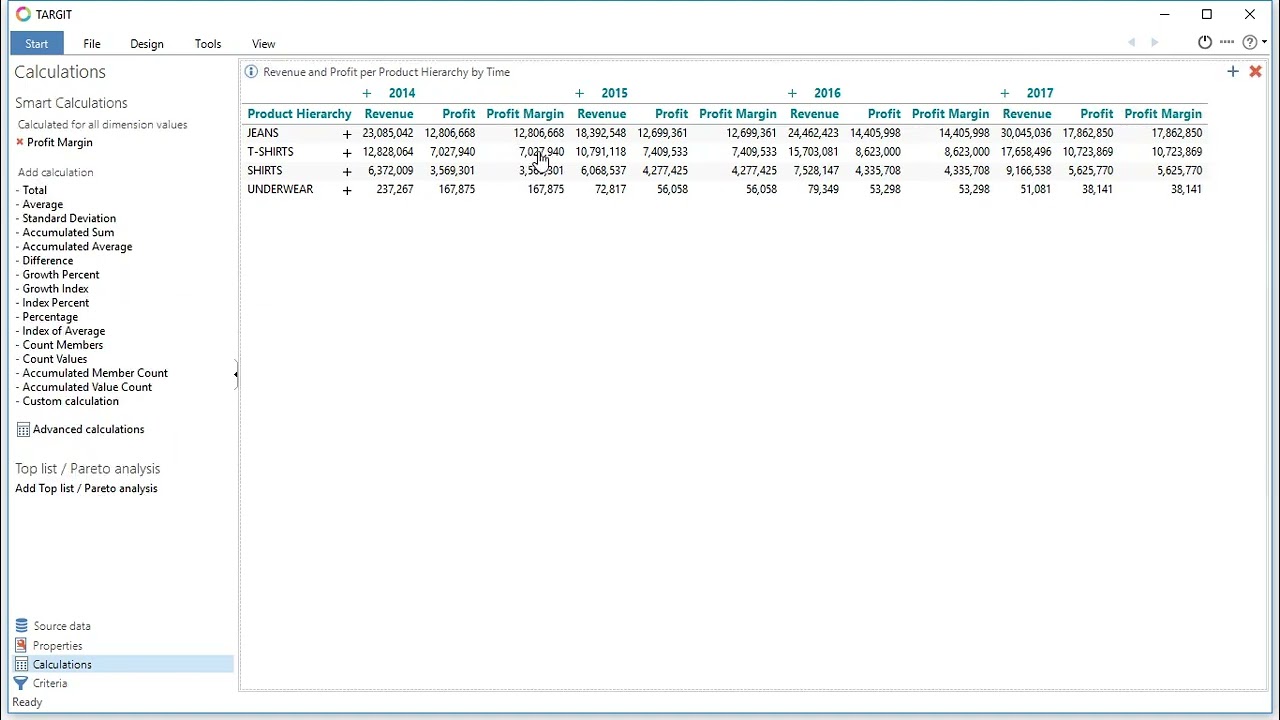 TARGIT Calculations Calculation as a new measure