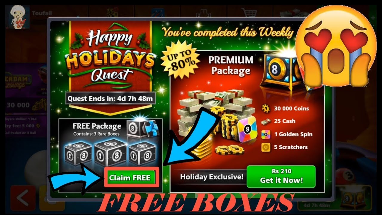 Free Boxes | Happy Holiday Quest | Miniclip 8 ball pool