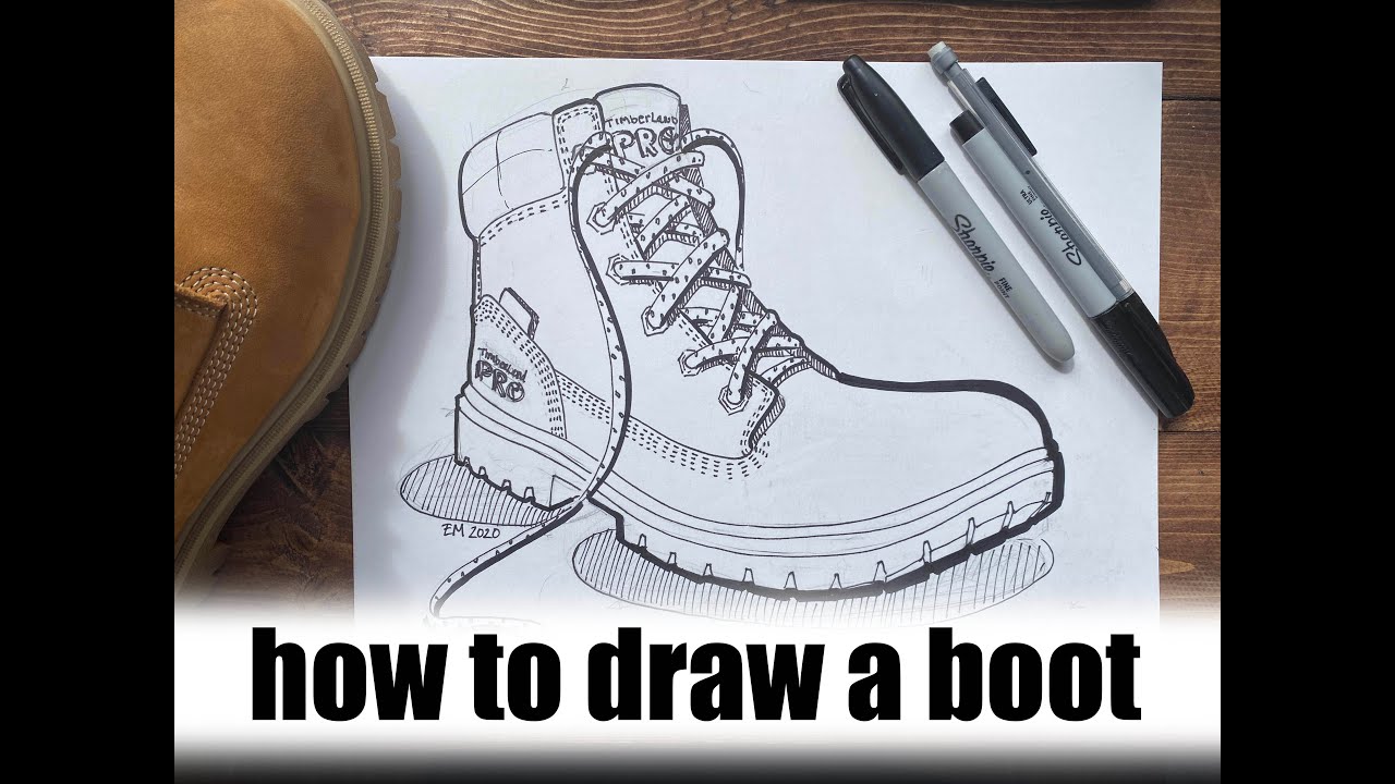 How to draw a boot