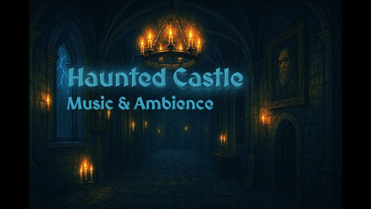 1 Hour Haunted Castle Ambience | Dark Gothic Hallway | Spooky Background Music & Sounds | D&D