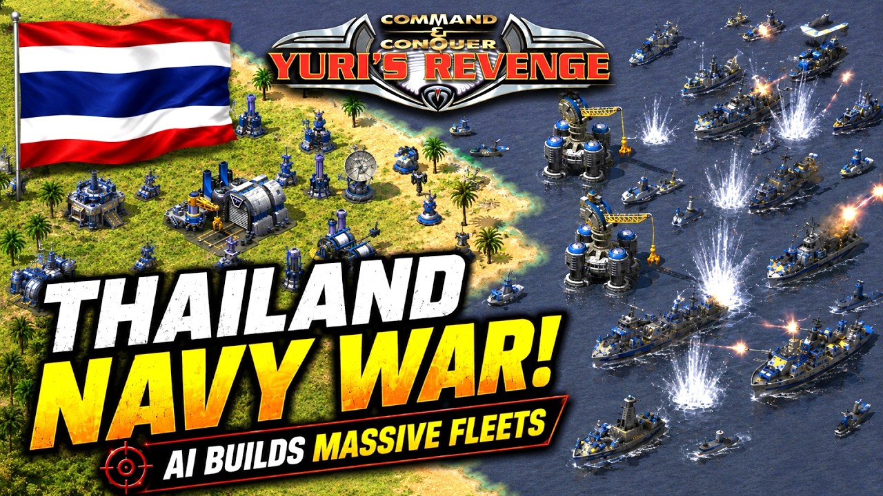Thailand&rsquo;s Navy vs Brutal AI Fleets! Red Alert 2 Yuri&rsquo;s Revenge