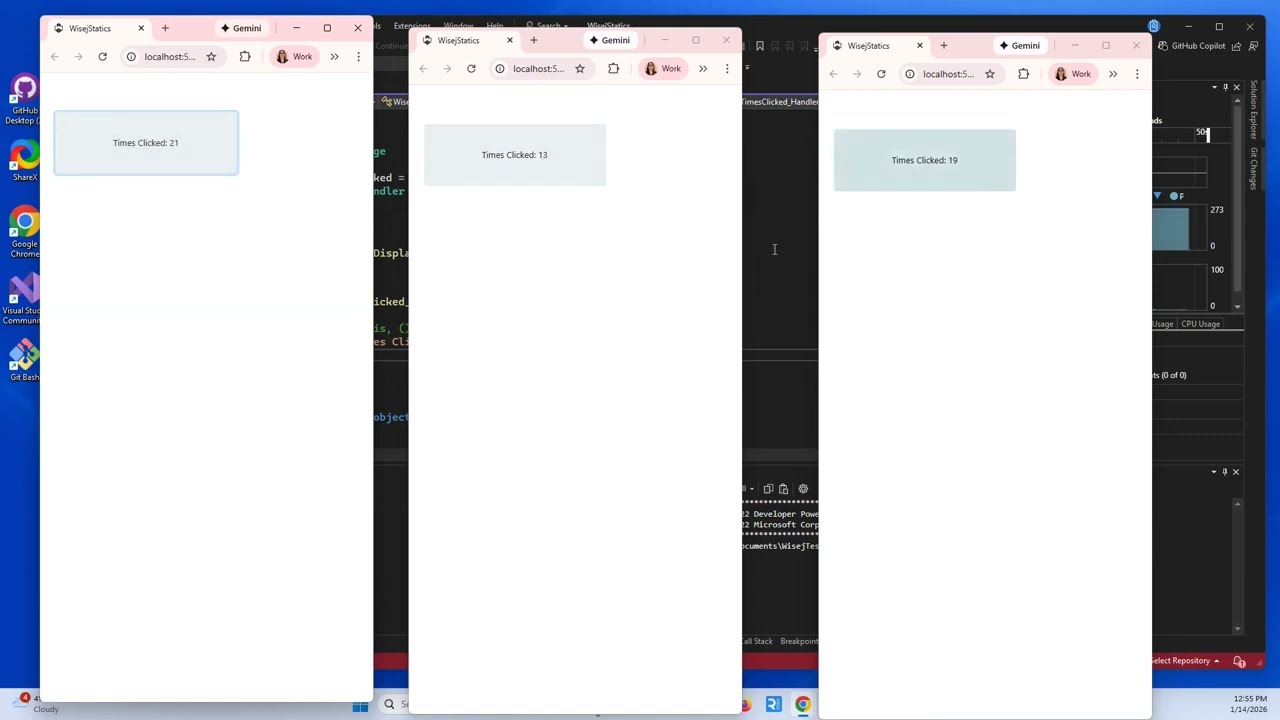 Using static variables and static events in Wisej.NET