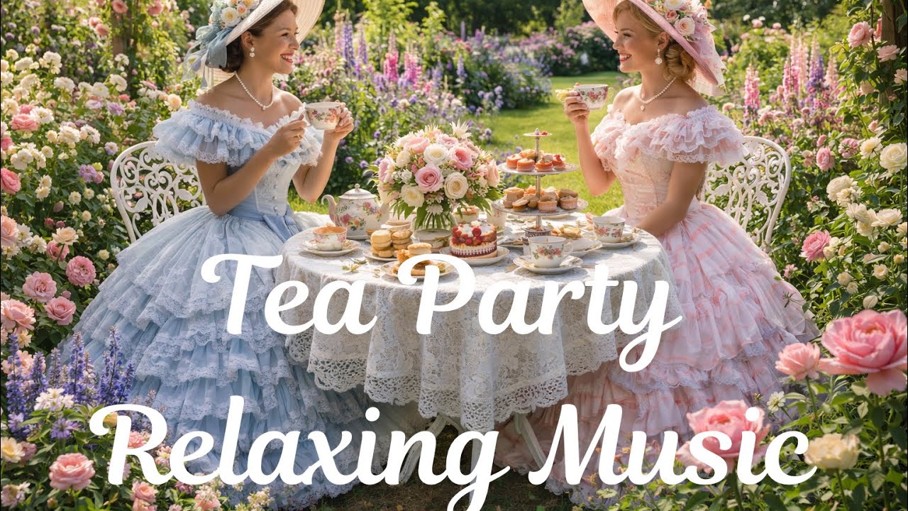 Tea Party in The Enchanted Tea Room Gardens/Relaxing Music 