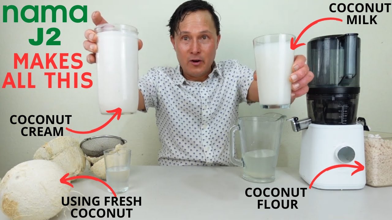 Process Fresh Coconuts Into Cream, Milk & Flour in the Nama J2 Juicer