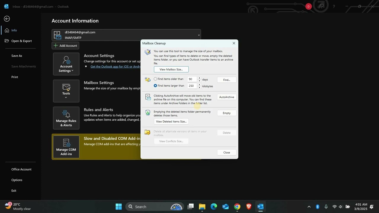 How To Check Outlook Mailbox Size and Limit - Quick Help