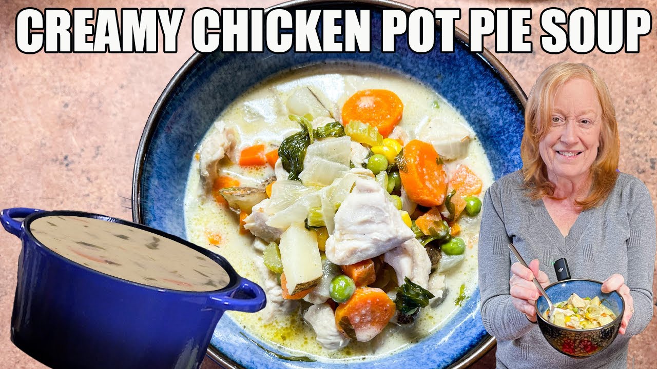 Сливочный куриный суп с пирогом