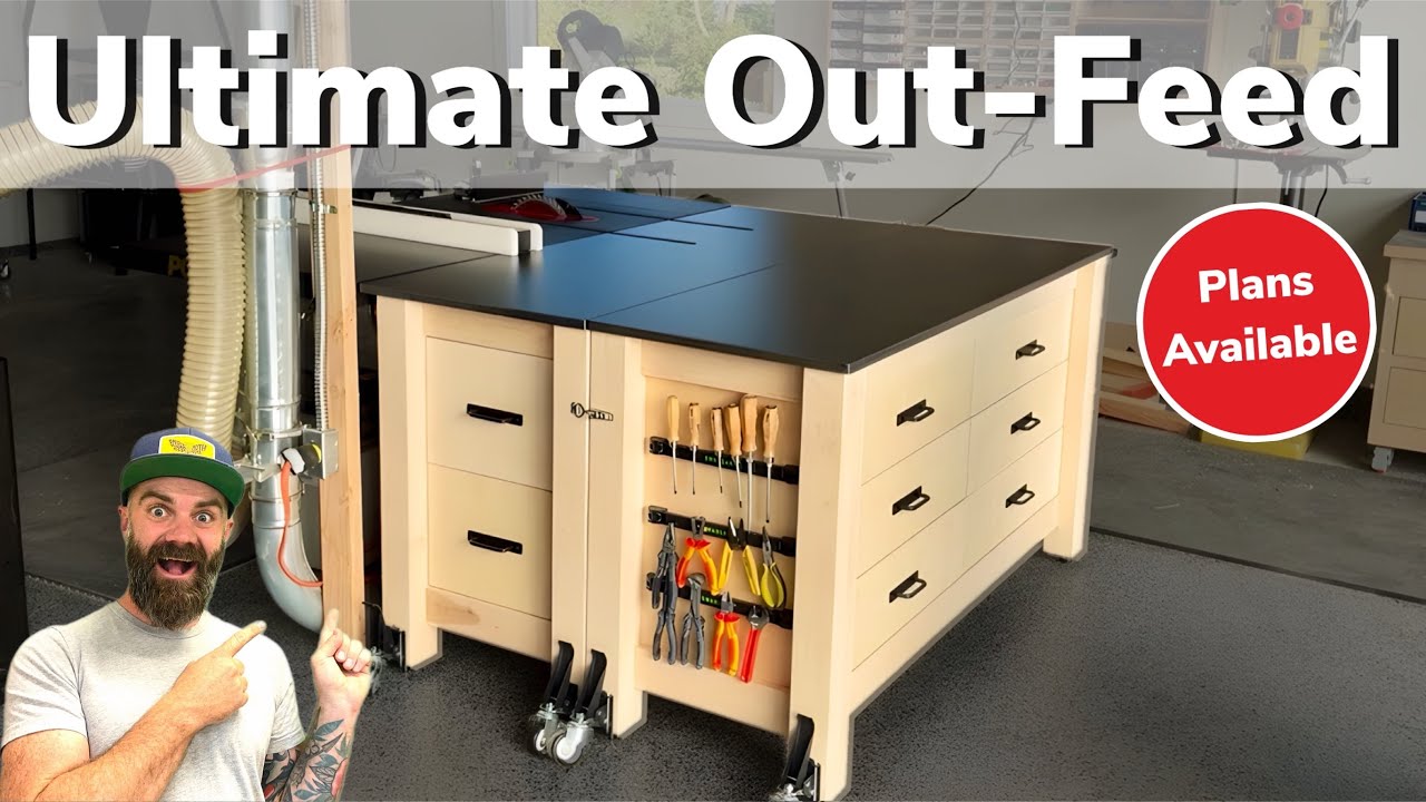 Best Small Shop Workbench || Small Shop Table Saw Out-Feed Table