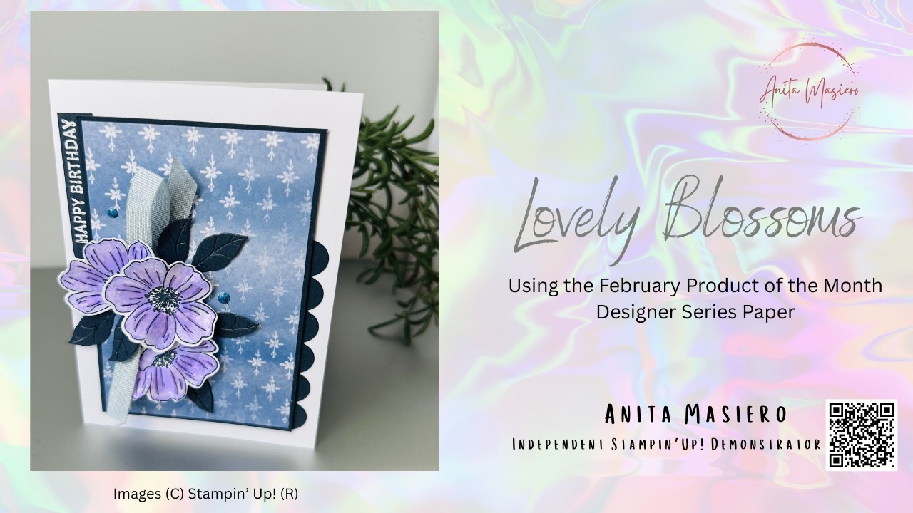 Gorgeous Birthday Card with Lovely Blossoms Bundle with Painted Illusions DSP