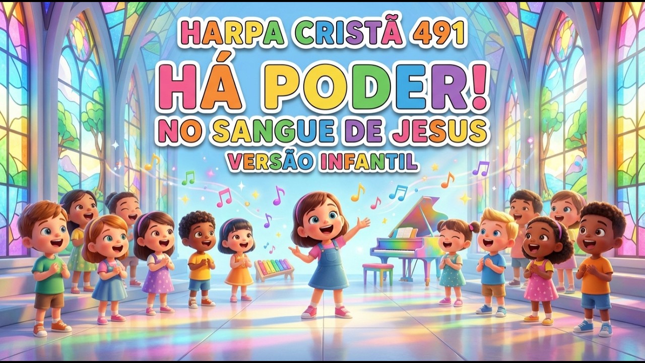 HARPA CRISTÃ 491 🎶 Há Poder no Sangue de Jesus (VERSÃO INFANTIL) 👧🧒