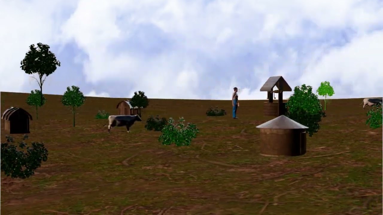 African village video 3DS MAX