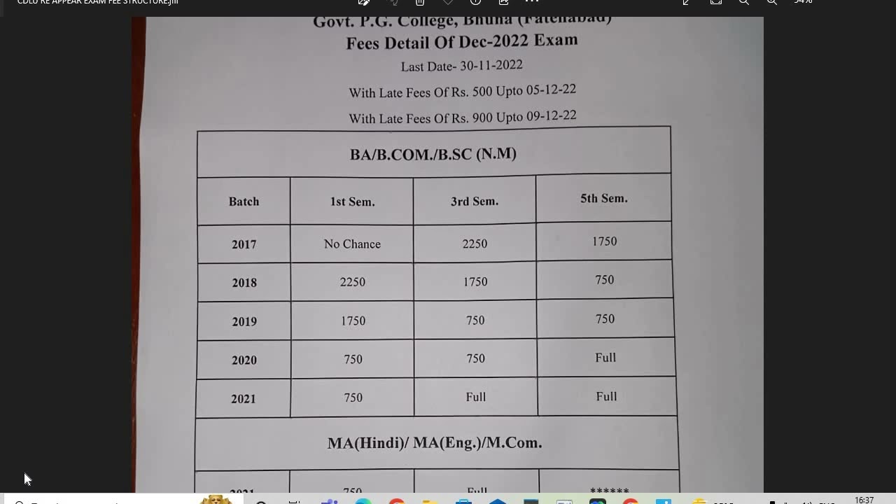 CDLU SIRSA EXAMS DEC.2022 जानें कितनी लगेगी एग्जाम फीस ( CDLU सिरसा परीक्षाएं  दिसम्बर २०२२)