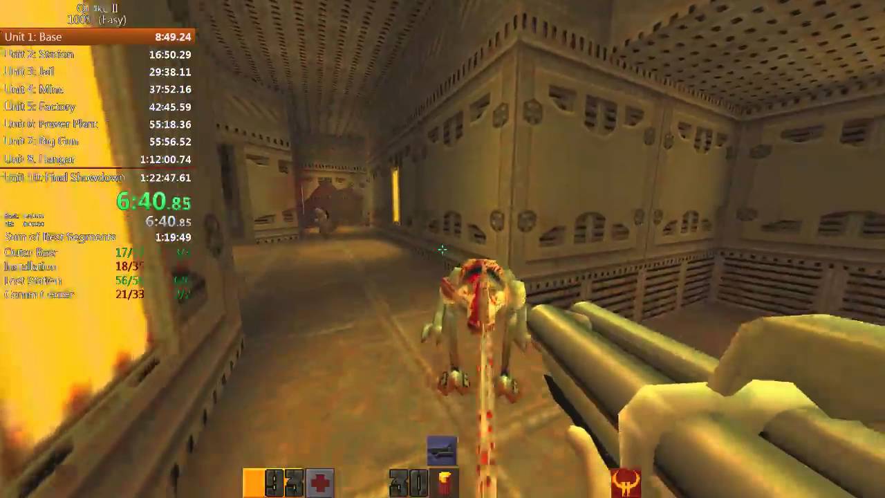Quake II 100% Speedrun in 1:18:43 [PB]