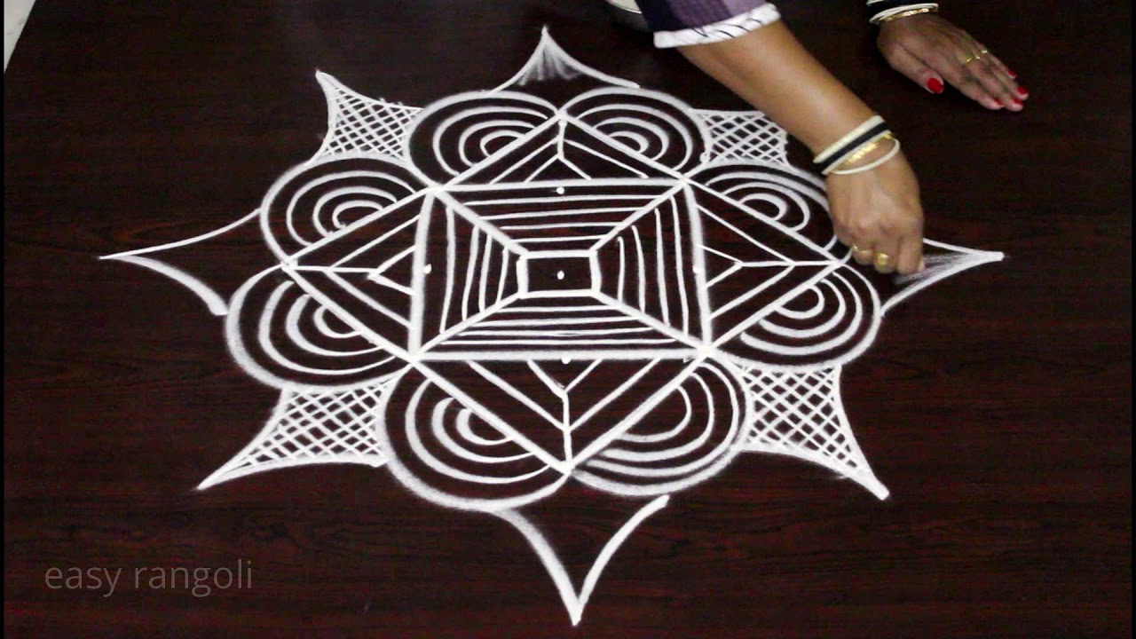 learn to draw Margazhi kolam designs for Pongal sankranti Dhanurmasam muggulu easy rangoli